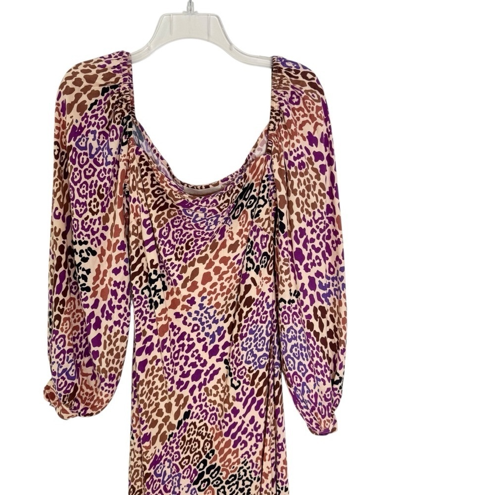 Carolina K Leopard Print Cowl Neck Maxi Dress Mauve Blush Size S - Picture 13 of 16